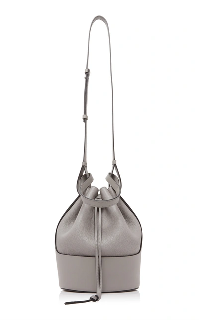 Shop Loewe Balloon Leather Shoulder Bag In Grey