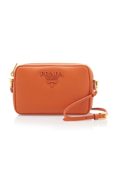 Shop Prada Saffiano Leather Shoulder Bag In Orange