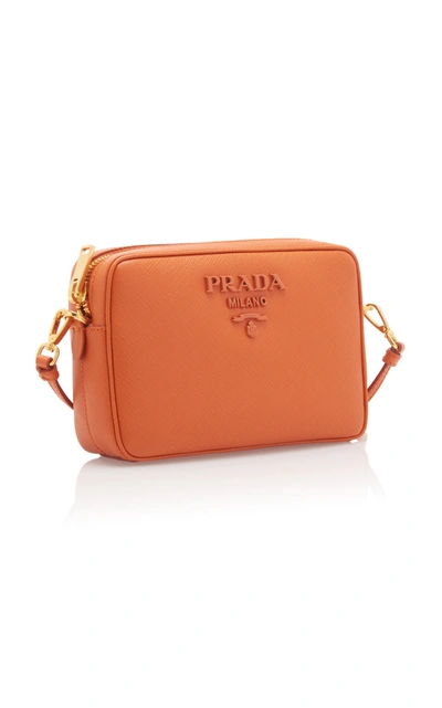 Shop Prada Saffiano Leather Shoulder Bag In Orange