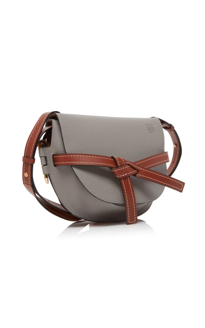 Shop Loewe Gate Small Leather Crossbody Bag In Grey