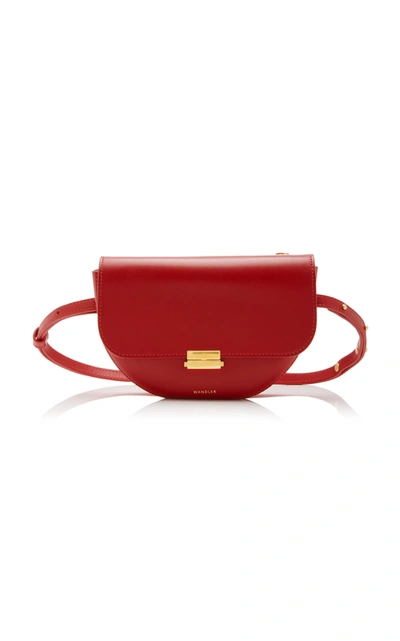 Shop Wandler Anna Leather Belt Bag In Red