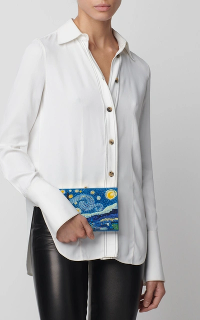 Shop Olympia Le-tan Van Gogh Clutch In Blue