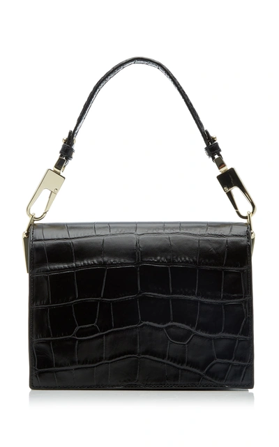 Shop Chylak Croc-effect Leather Shoulder Bag In Black