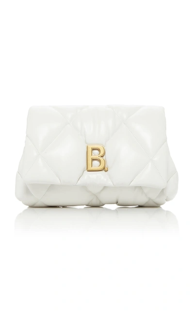 Shop Balenciaga Touch M Quilted-leather Clutch In White