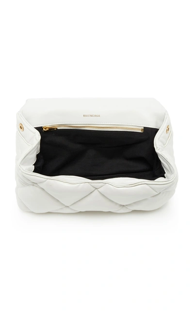 Shop Balenciaga Touch M Quilted-leather Clutch In White