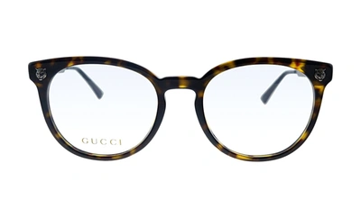 Shop Gucci Gg 0219o 007 Round Eyeglasses In Demo