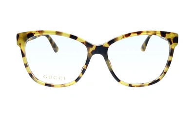 Shop Gucci Gg 0421o 003 Square Eyeglasses In Light Havana