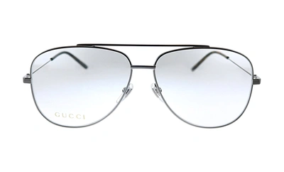 Shop Gucci Gg 0442o 001 Pilot Eyeglasses In Demo
