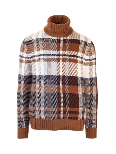 Shop Loro Piana Royal College Turtleneck Multicolor In Brown