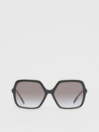 Shop Burberry Oversized Square Frame Sunglasses In Black