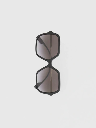 Shop Burberry Oversized Square Frame Sunglasses In Black