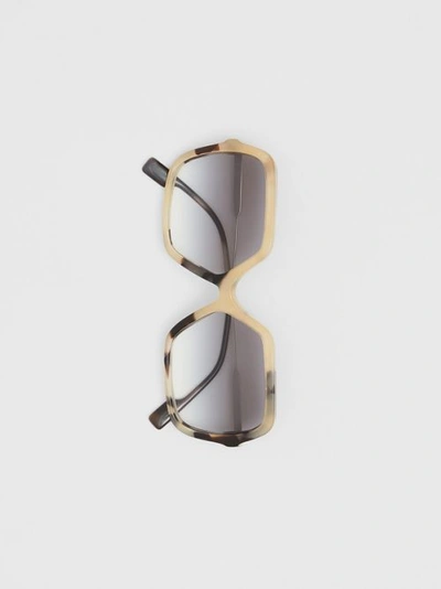 Shop Burberry Oversized Square Frame Sunglasses In Honey Tortoiseshell