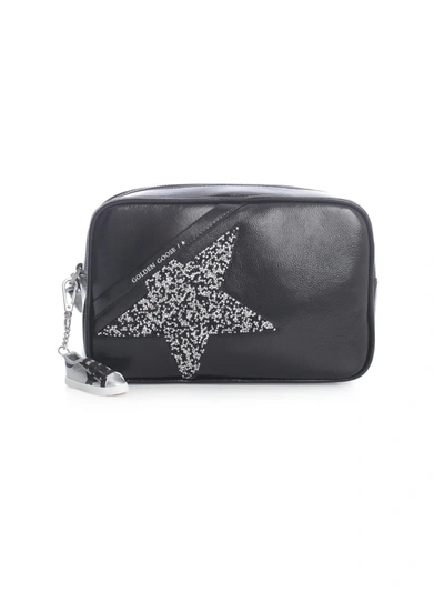 Shop Golden Goose Star Bag Naplak Body And Shoulder Strap Swarovski Star In Black Crystal