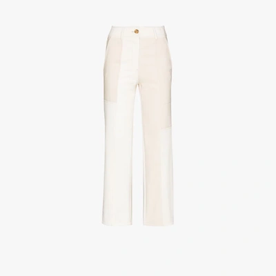 Shop Rejina Pyo White Mavis Patchwork Trousers