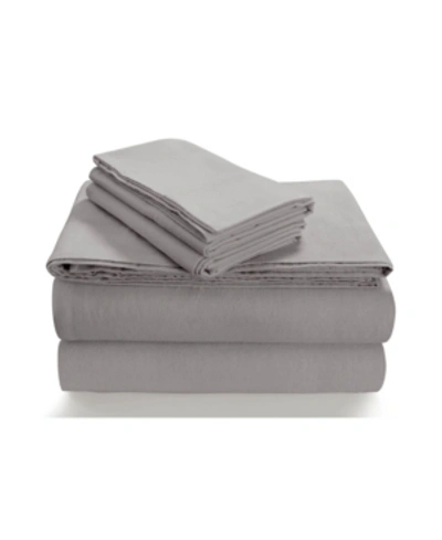 Tribeca Living Flannel Extra Deep Pocket Twin Xl Sheet Set Bedding In Silver Grey