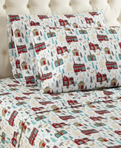 Shop Shavel Micro Flannel Printed Twin 3-pc Sheet Set In Cabins