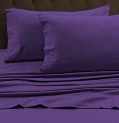 Tribeca Living Flannel King Pillowcase Set Bedding In Purple