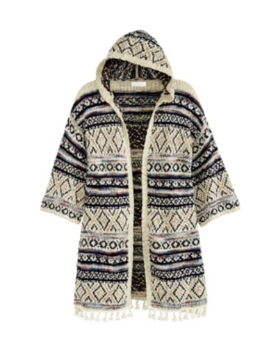 Shop Adyson Parker Women's Novelty Poncho Cardigan With Hoodie In Night Sky