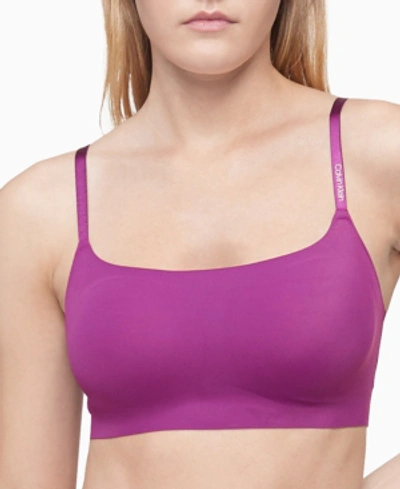 Shop Calvin Klein Invisibles Comfort Lightly Lined Retro Bralette Qf4783 In Loyal