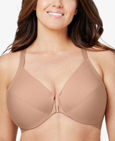 Shop Glamorise Women's Plus Size Front Close Wonder Wire Bra With Smoothing Back In Cafe