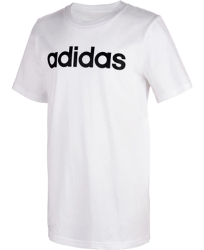 Shop Adidas Originals Adidas Big Boys Short Sleeve Linear Logo T-shirt In White