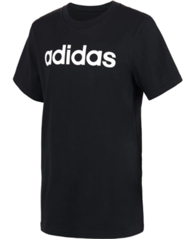 Shop Adidas Originals Adidas Big Boys Short Sleeve Linear Logo T-shirt In Black