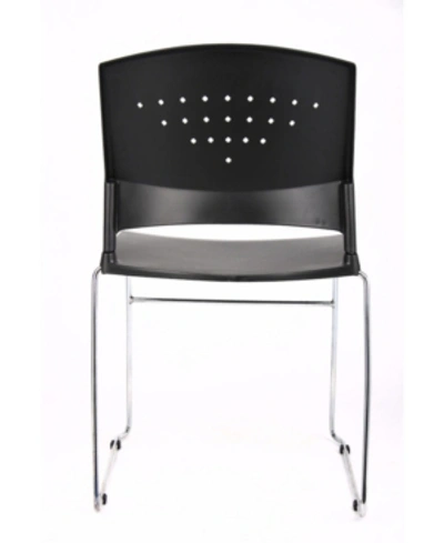 Shop Boss Office Products Stack Chair With Chrome Frame In Black