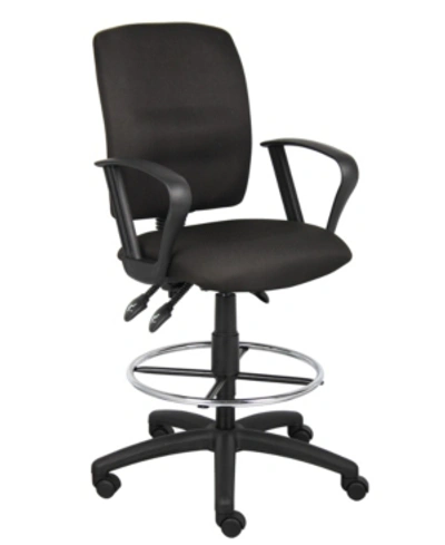 Shop Boss Office Products Multi-function Drafting Stool W/ Loop Arms In Black