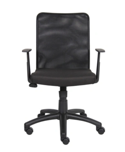 Boss Office Products Budget Mesh Task Chair W/ T-arms In Black