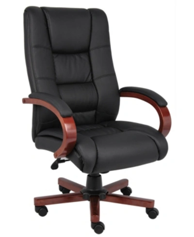 Shop Boss Office Products High Back Executive Wood Finished Chair In Cherry