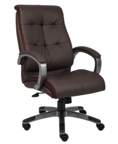 Shop Boss Office Products Double Plush High Back Executive Chair In Brown