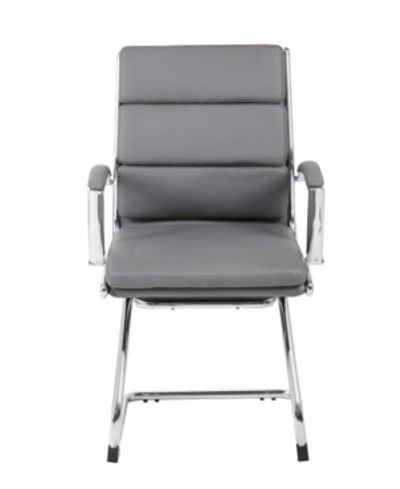 Shop Boss Office Products Executive Caressoftplus Guest Chair With Chrome Finish In Grey