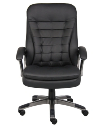 Shop Boss Office Products High Back Executive Chair With Pewter Finish In Black