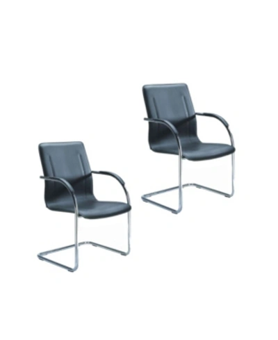 Shop Boss Office Products Chrome Frame Side Chair, Set Of 2 In Black