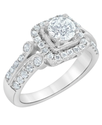 Shop Macy's Diamond Engagement Ring (1 1/4 Ct. T.w.) In 14k White Gold