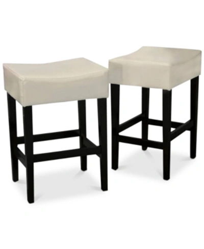 Shop Noble House Dawken Backless Bar Stool (set Of 2) In White