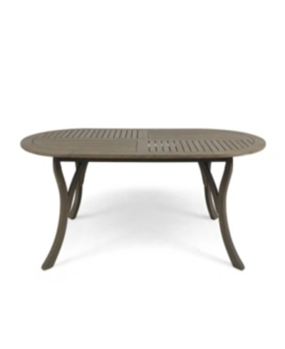 Shop Noble House Hermosa Outdoor Dining Table In Gray