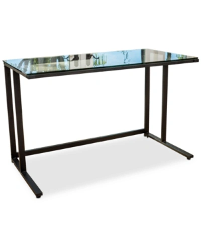 Shop Noble House Connelly Clear Tempered Glass Computer Desk In Black