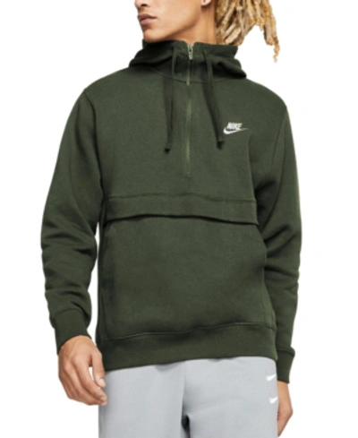 Shop Nike Men's Club Fleece Colorblocked Half-zip Hoodie In Twilight Marsh