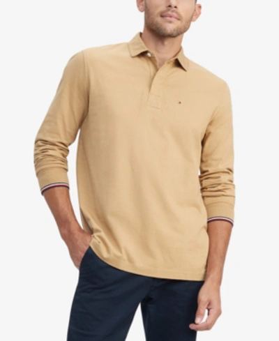 Shop Tommy Hilfiger Men's Solid Rugby Shirt In Cohiba Brown
