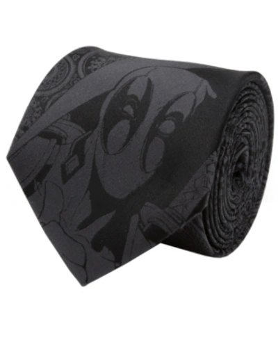 Shop Marvel Men's Dead Pool Hidden Paisley Tie In Black