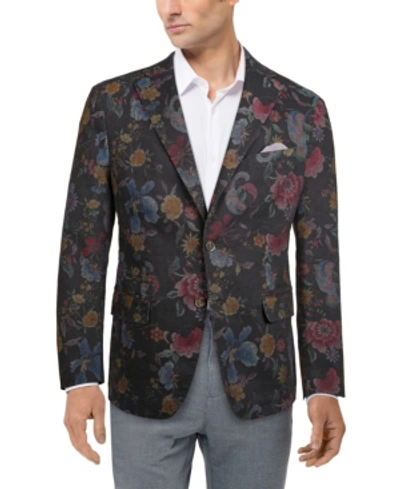 Shop Tallia Men's  Mutli Floral Sportcoat In Black