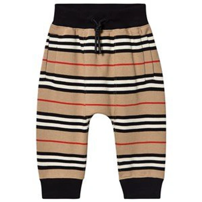 Shop Burberry Archive Beige Stripe Loopback Mini Lance Sweatpants