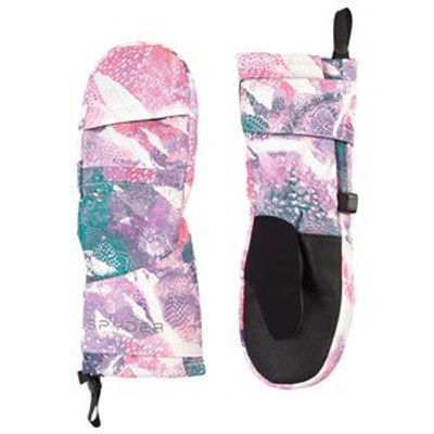 Shop Spyder Downhill Dots Print Bitsy Cubby Ski Mittens In Pink