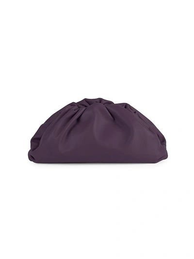 Shop Bottega Veneta Women's The Pouch Leather Clutch In Grape