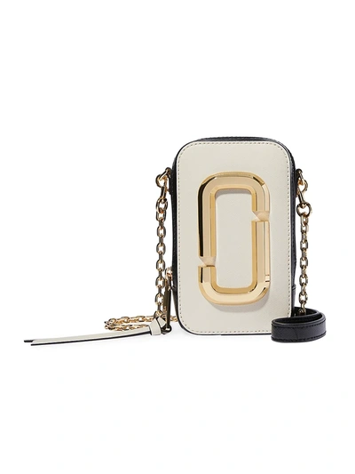Shop The Marc Jacobs Women's The Hot Shot Leather Crossbody Bag In New Cloud White Multi