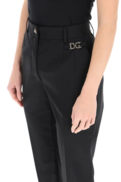 Shop Dolce & Gabbana Pants With Dg Decoration In Black