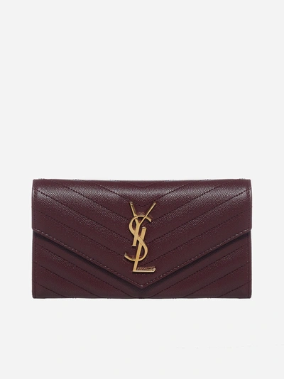 Shop Saint Laurent Monogram Quilted Leather Wallet