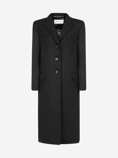 Shop Saint Laurent Cappotto Monopetto In Lana