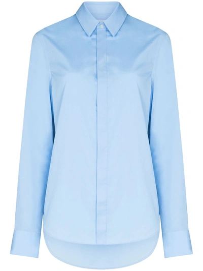 Shop Wardrobe.nyc Concealed Fastening Cotton Shirt In Blue